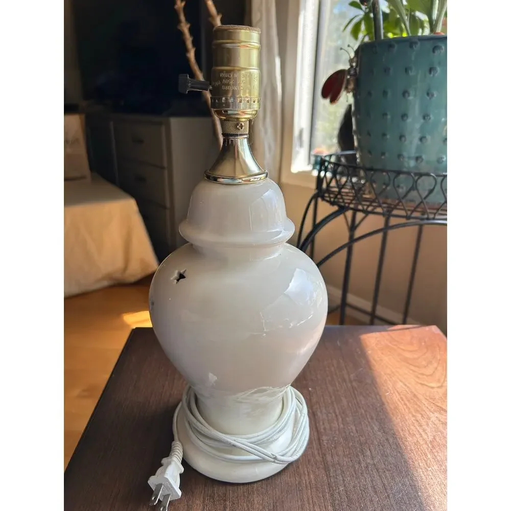 Vintage Ceramic nightlight Lamp Stars Cut Out No Shade